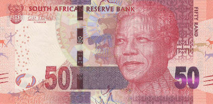 P140a South Africa 50 Rand Year 2013 (With Omron Rings)